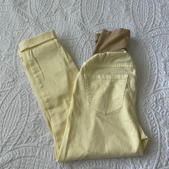 Maternity Jeans light yellow Indigo Blue brand - Picture 2 of 12